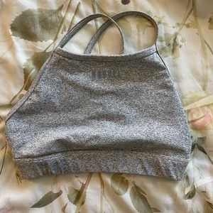 Nobull high neck sports bra white heather size small